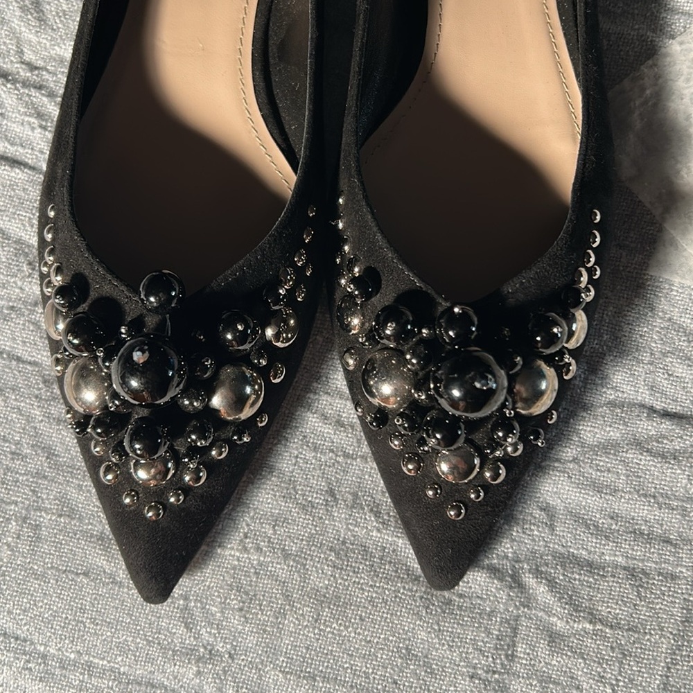 Miu miu flats suede with lots of bobbles - Picture 9 of 15